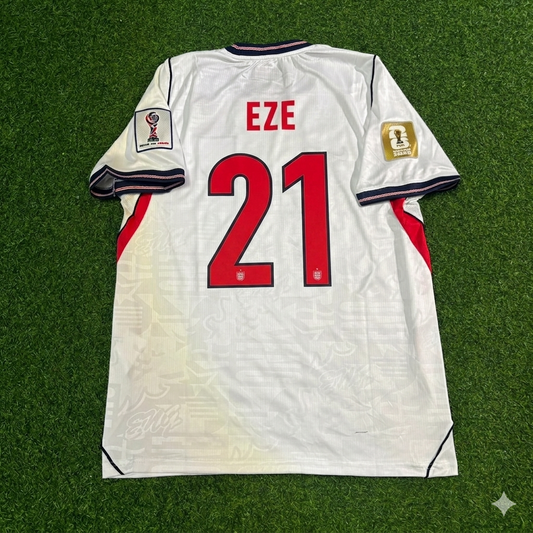 Eberechi Eze #21 England 2026 World Cup Home White Football Jersey