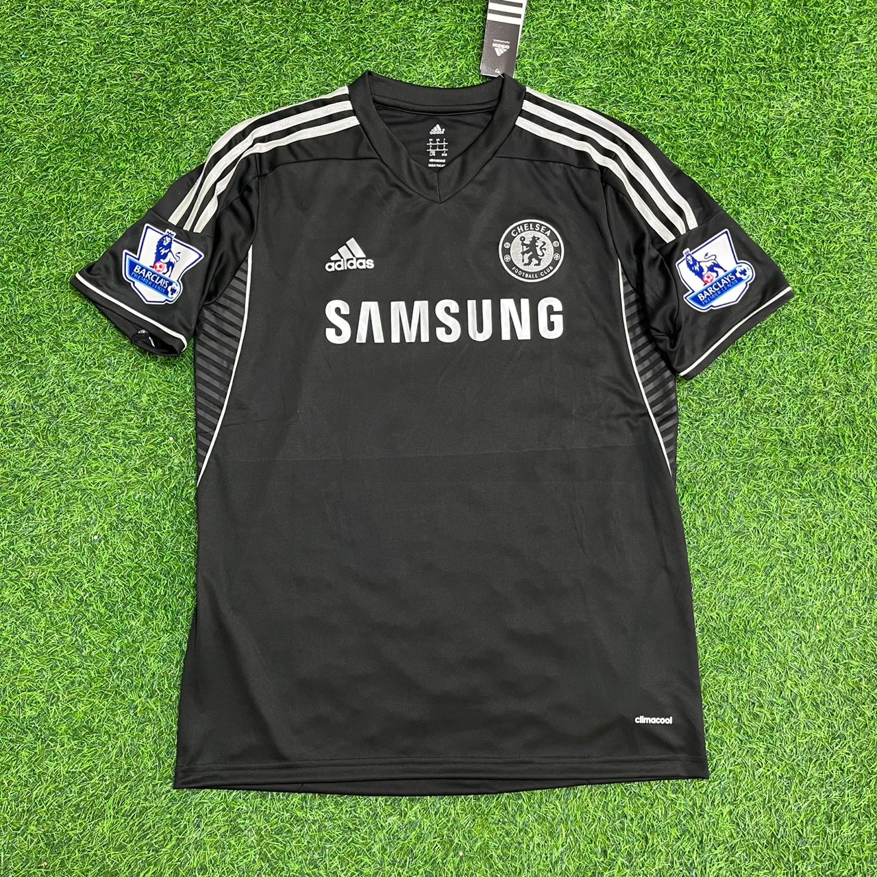 Eden Hazard Chelsea 2013-14 black retro football jersey front view