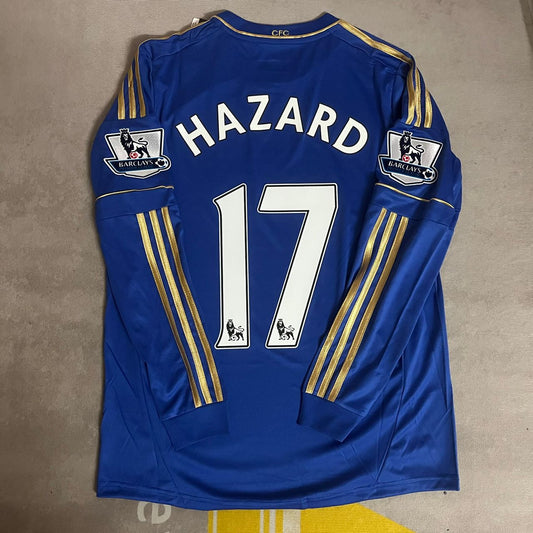 Eden Hazard Chelsea 2013 Premier League Patch Blue Retro Football Jersey