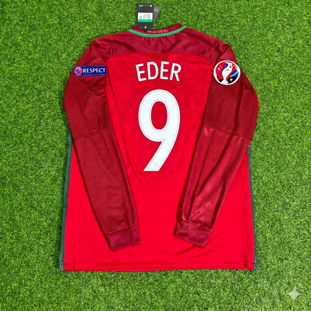 Eder 9- Portugal EURO 2016 Final Long Sleeve Retro Football Jersey