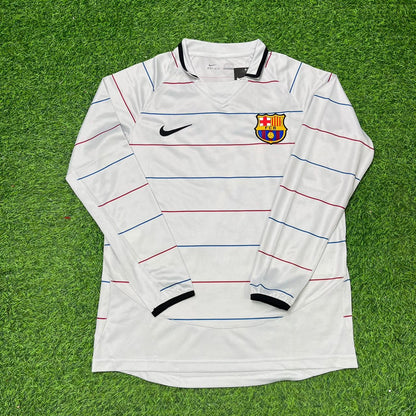Edgar Davids #3 Barcelona 2003 2004 Away Long Sleeve Retro Football Jersey Kit