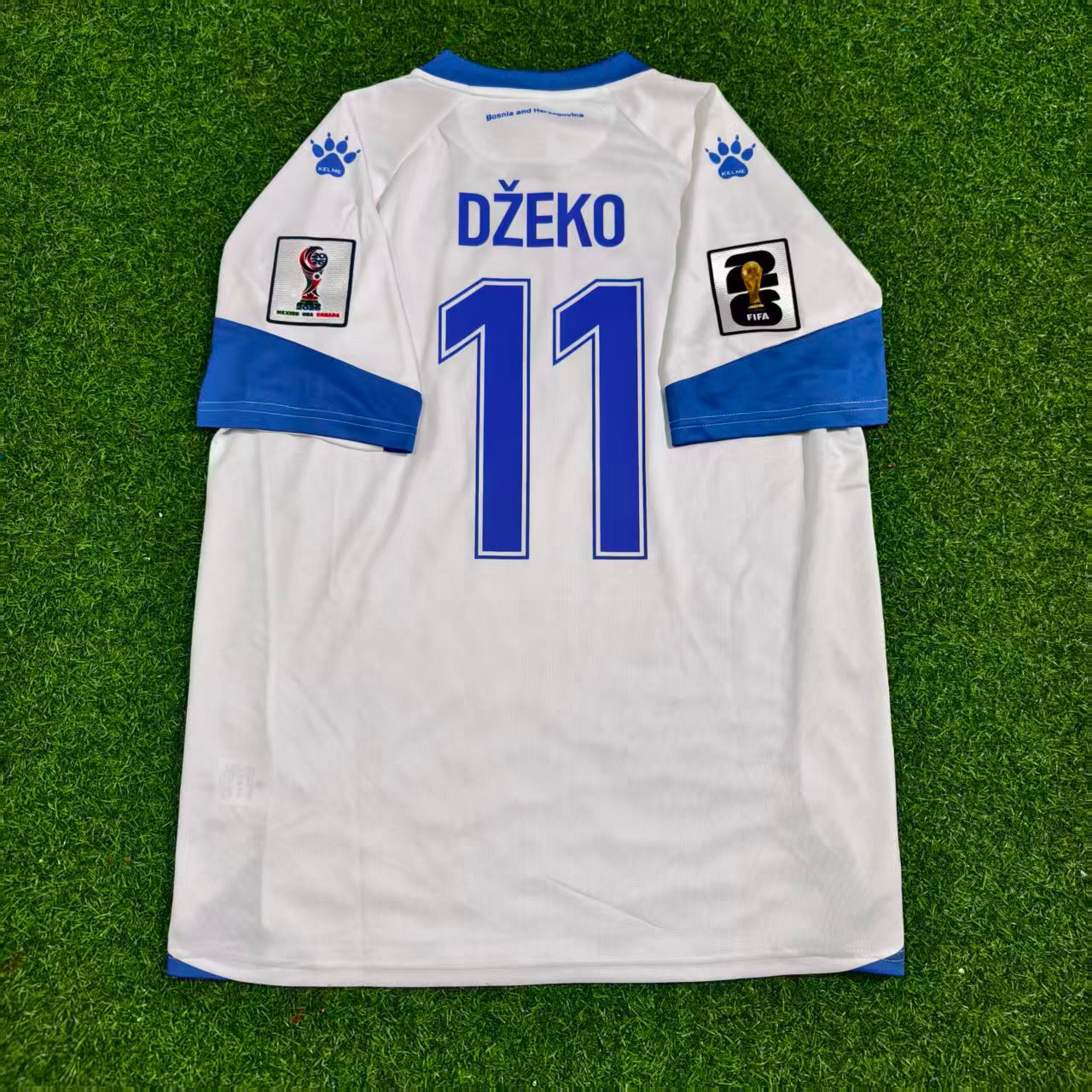 Edin Dzeko Bosnia and Herzegovina 2026 World Cup Away White Football Jersey