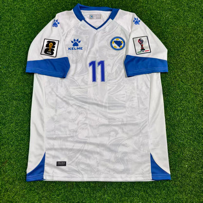 Edin Dzeko Bosnia and Herzegovina 2026 World Cup Away White Football Jersey