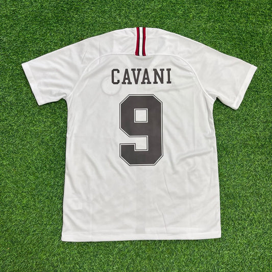 Edinson Cavani 2018–2019 Weißes Retro-Fußballtrikot