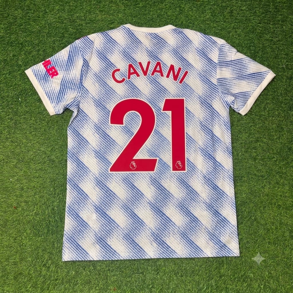 Edinson Cavani Manchester United 2021-2022 Final Season Away Retro Football Jersey