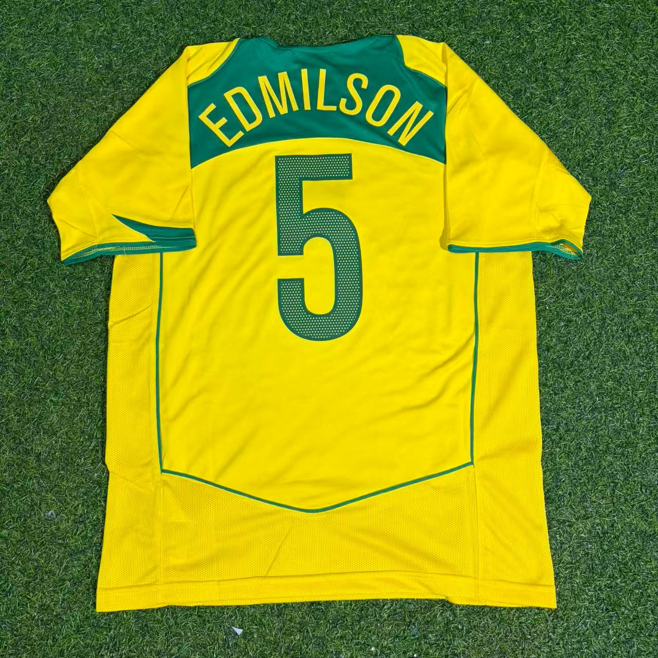 Edmílson 5– Brazil 2004–2006 Retro Kit Jersey – | Trikot | Maillot Soccer Shirt