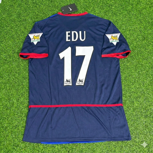 Eduardo César Gaspar 17- Arsenal 2002-2004 Black Blue o2 Retro Kit Jersey Trikot Maglia Camiseta Soccer Shirt
