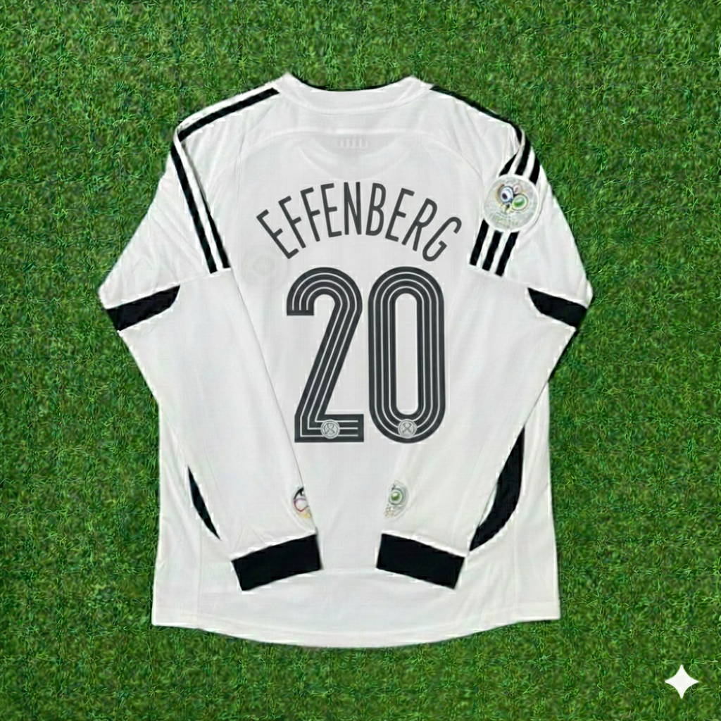 Stefan Effenberg Germany World Cup Long Sleeve White Retro Football Jersey