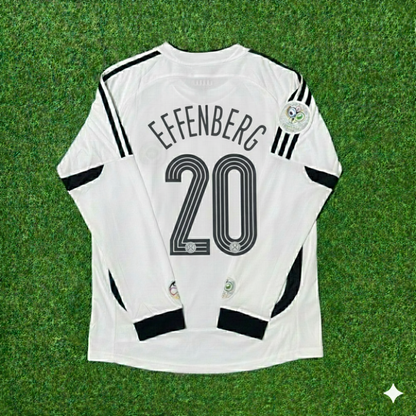 Stefan Effenberg Germany World Cup Long Sleeve White Retro Football Jersey