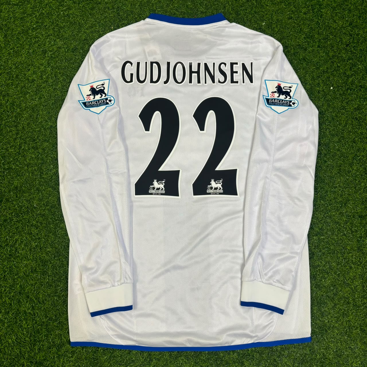 Eidur Gudjohnsen 22 Chelsea Away 2004 Retro White Long Sleeve Jersey Trikot Kit Maillot Soccer Shirt