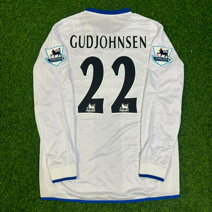 Eidur Gudjohnsen 22 Chelsea Away 2004 Retro White Long Sleeve Jersey Trikot Kit Maillot Soccer Shirt