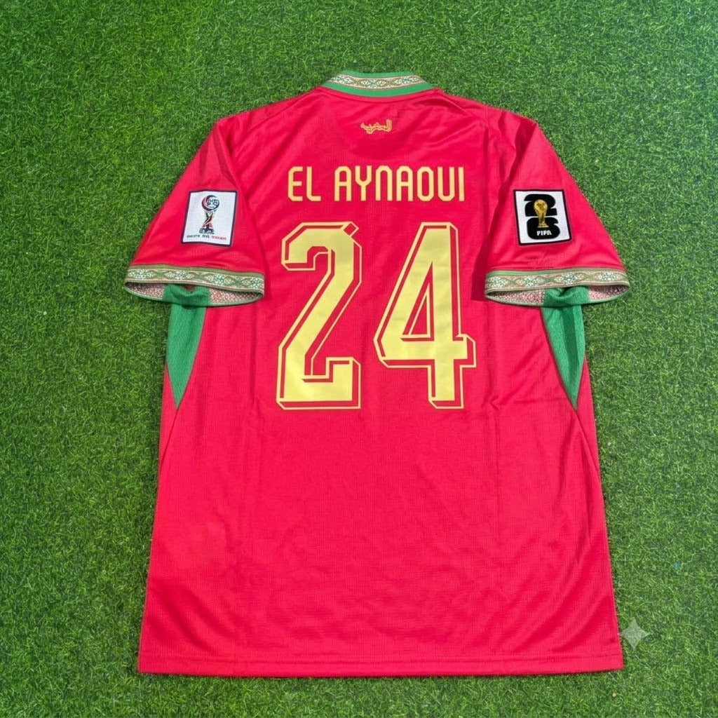 Neil El Aynaoui Morocco 2026 World Cup Home Red Football Jersey