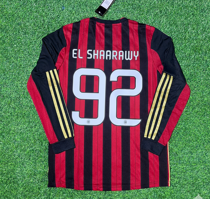 Stephan El Shaarawy AC Milan 2013/14 Long Sleeve Home Retro Football Jersey Kit