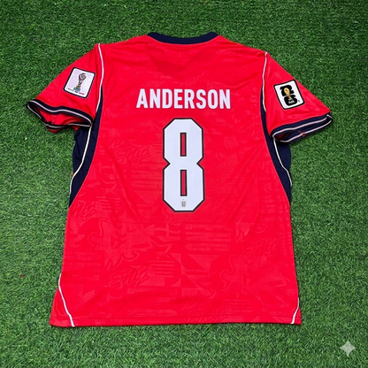 Elliot Anderson #8 England 2026 World Cup Away Red Football Jersey