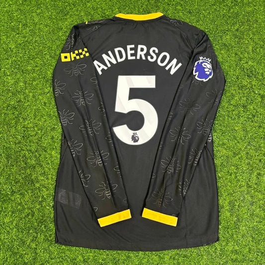 Elliot Anderson #5 Manchester City 2026/2027 New Season Away Black Long Sleeve Jersey Trikot Maillot Soccer Shirt