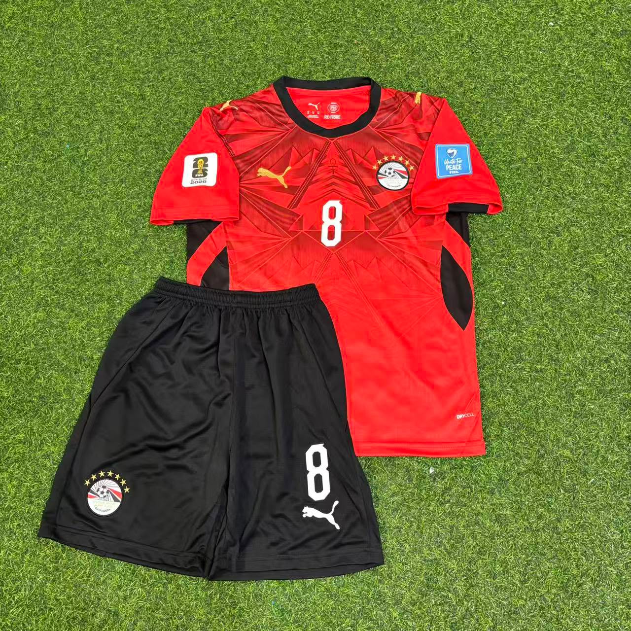 Emam Ashour Egypt 2026 World Cup Home Kids Kit Football Jersey