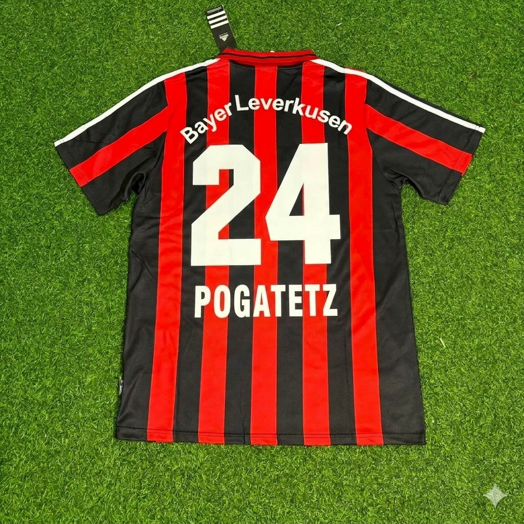 Emanuel Pogatetz Bayer Leverkusen 2000/2001 Heim Retro Fußballtrikot