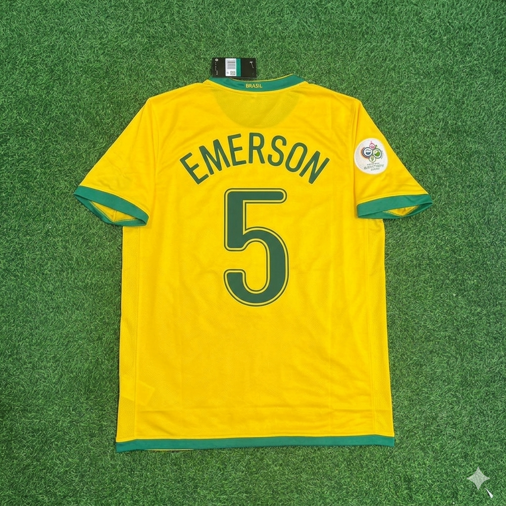 Emerson #5 Brazil 2006 World Cup Jersey Trikot
