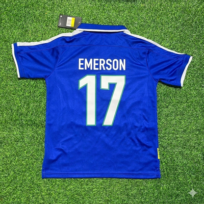 Emerson Brazil 1997 Blue Retro Football Jersey