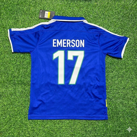 Emerson Brasilien 1997 Blau Retro Fußballtrikot