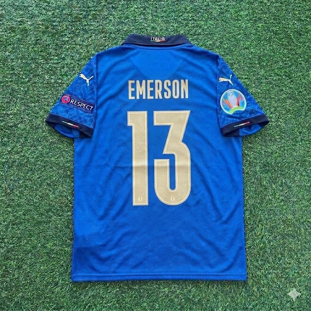 Emerson #13 Italy EURO 2020 Final Retro Soccer Jersey – | Trikot | Maillot Soccer Shirt