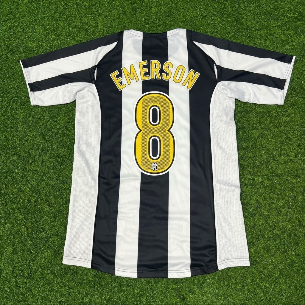 Emerson #8 Juventus 2004-2005 Black White Home Retro Football Jersey