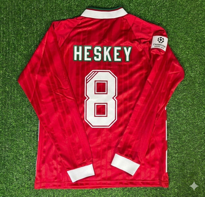 Emile Heskey Liverpool Long Sleeve Retro Kit Jersey Trikot Maillot Soccer Shirt