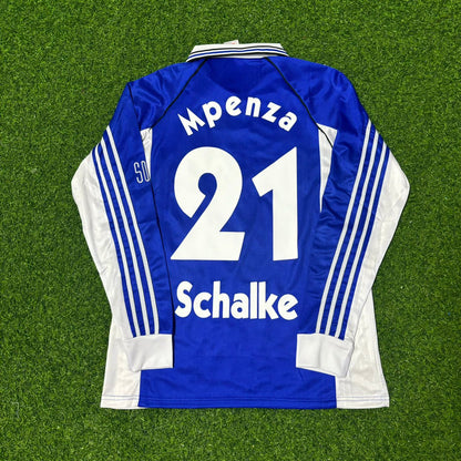 Émile Mpenza Schalke 04 2000 Long Sleeve Retro Football Jersey Kit