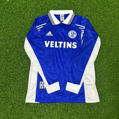 Émile Mpenza Schalke 04 2000 Long Sleeve Retro Football Jersey Kit