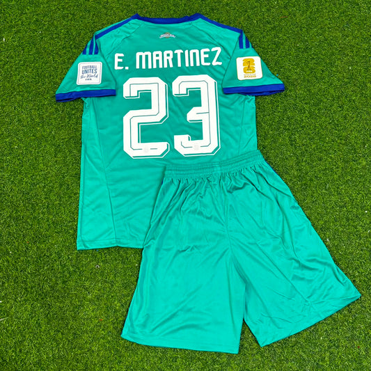 Emiliano Martinez Argentina Goalkeeper 2026 World Cup Kids Football Jersey Kit