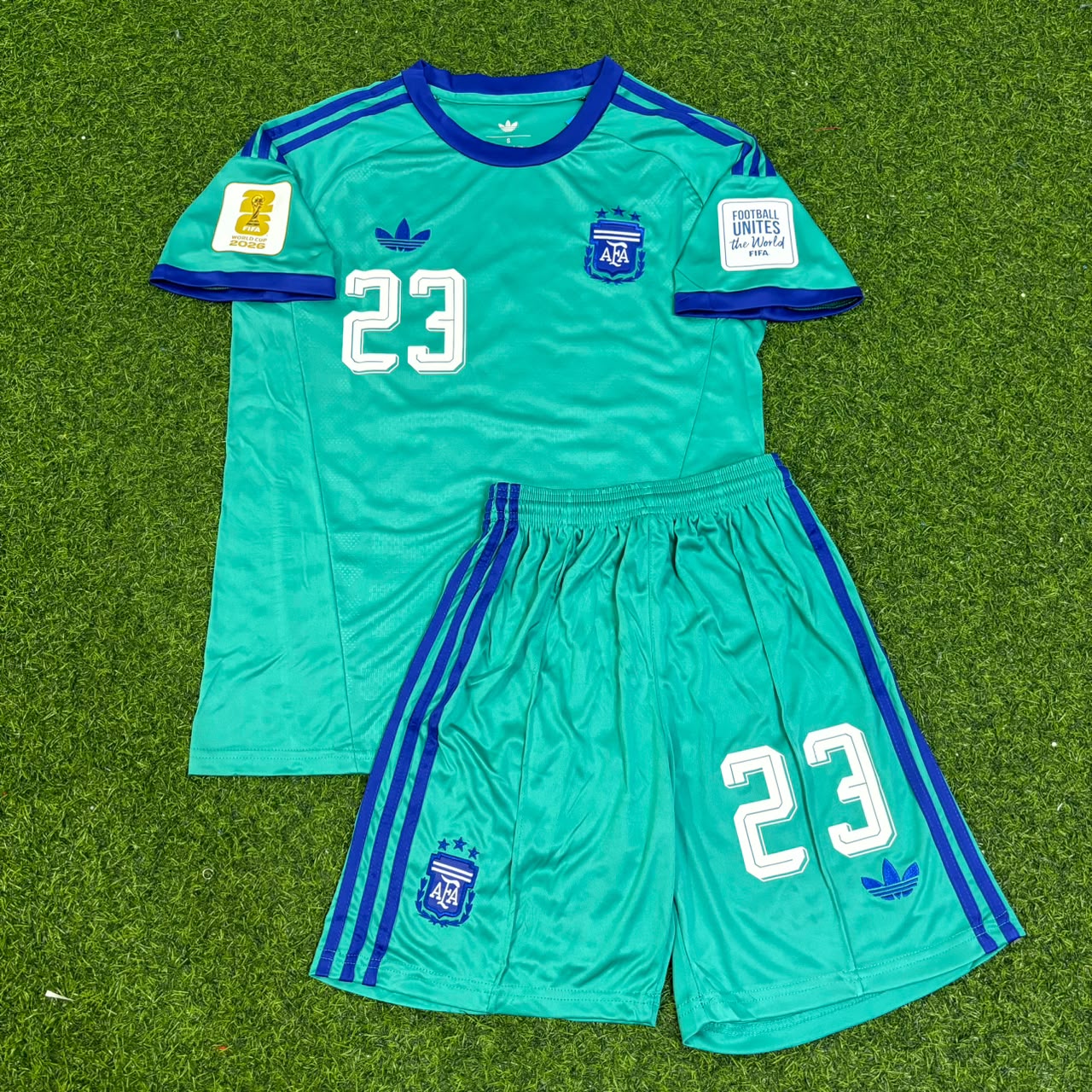 Emiliano Martinez Argentina Goalkeeper 2026 World Cup Kids Football Jersey Kit