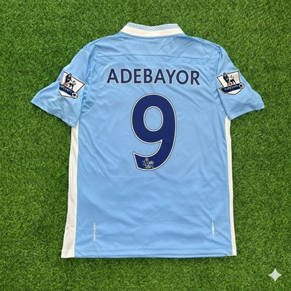 Emmanuel Adebayor Manchester City 2011/12 Heimtrikot, blaues Retro-Trikot, Jersey-Trikot, Fußballtrikot