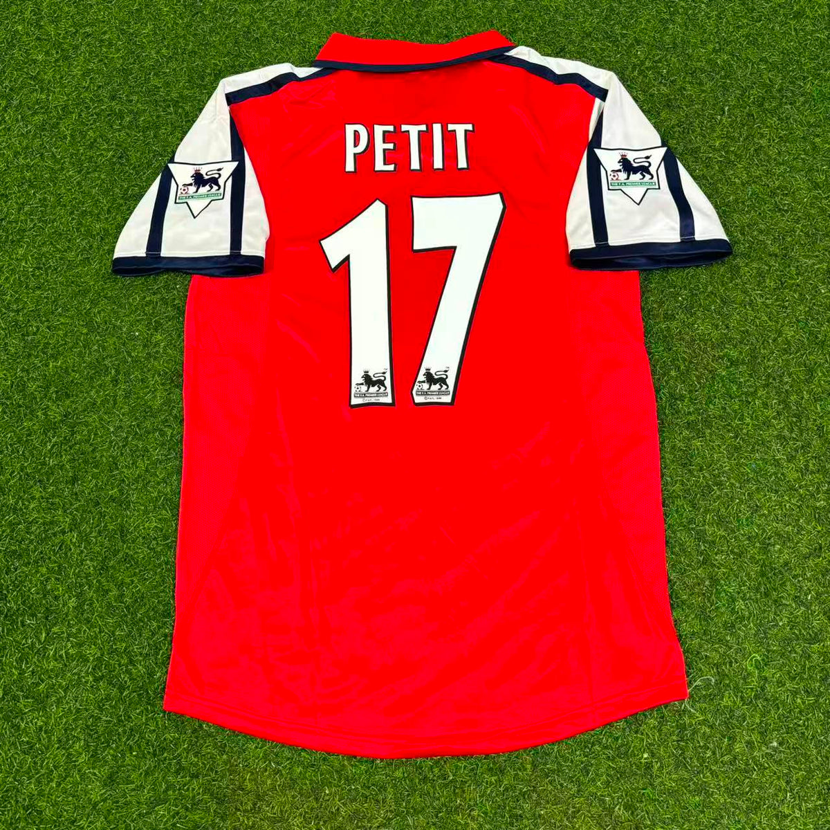 Emmanuel Petit #17 Arsenal 1999-2002 Red White Retro Jersey Trikot Maglia Camiseta Soccer Shirt