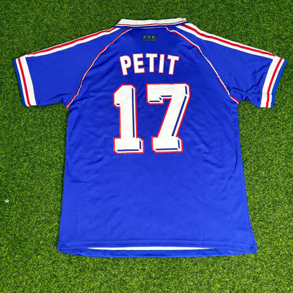Emmanuel Petit #17 France 1998 World Cup Home Retro Jersey