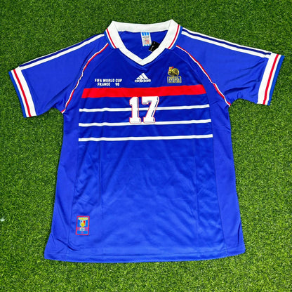 Emmanuel Petit #17 France 1998 World Cup Home Retro Jersey