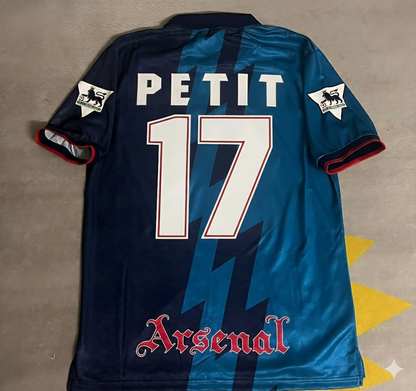 Emmanuel Petit Arsenal Retro-Trikot der Saison 1998 im Retro-Stil