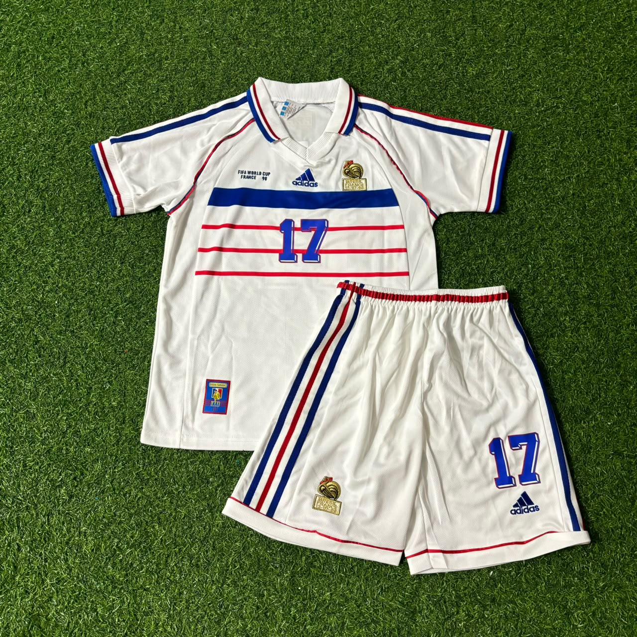 Emmanuel Petit France 1998 World Cup Kids Retro Jersey Maillot Trikot