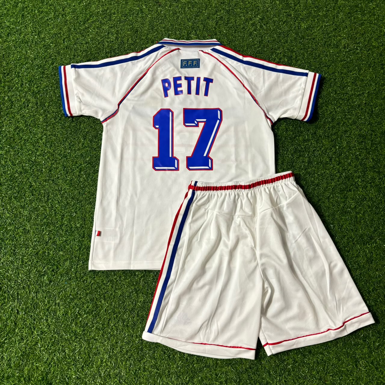 Emmanuel Petit France 1998 World Cup Kids Retro Jersey Maillot Trikot
