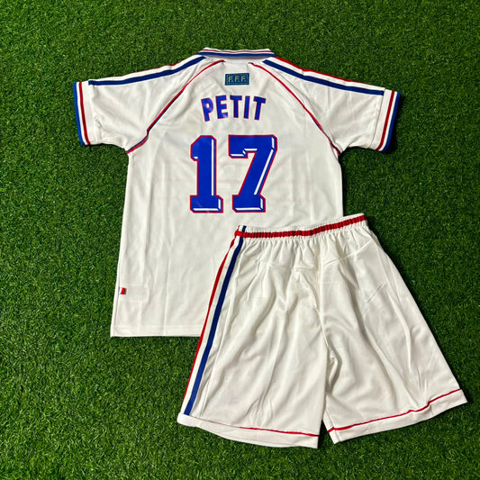 Emmanuel Petit France 1998 World Cup Kids Retro Jersey Maillot Trikot