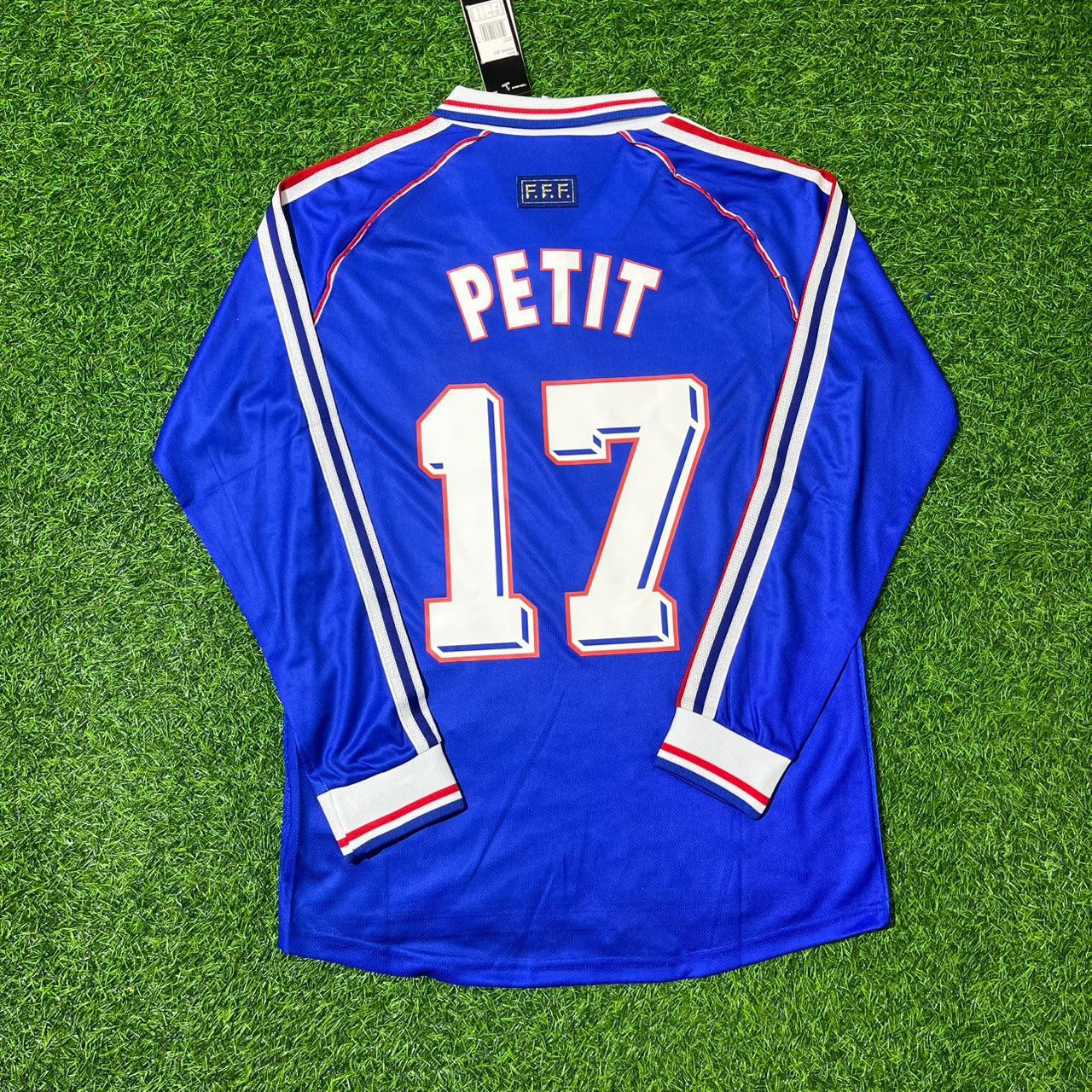 Emmanuel Petit France 1998 World Cup Long Sleeve Retro Football Jersey