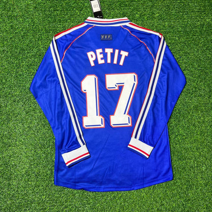 Emmanuel Petit France 1998 World Cup Long Sleeve Retro Football Jersey
