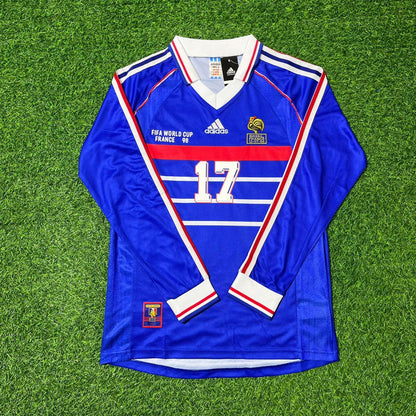 Emmanuel Petit France 1998 World Cup Long Sleeve Retro Football Jersey