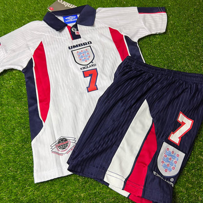 David Beckham England 1998 Home Kids Kit – Kit Jersey for Children – | KinderTrikot | Maillot Enfant Soccer Shirt