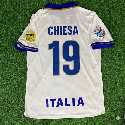 Enrico Chiesa #19 Italy EURO 1996 White Retro Jersey