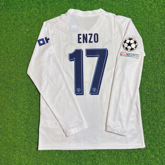 Enzo Fernandez #17 Manchester City 2026-27 Third New Season Long Sleeve Champions League Patch Jersey Trikot Maillot Soccer Shirt