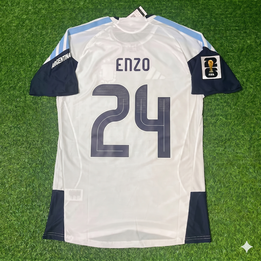 Enzo Fernandez Argentina 2026 World Cup White Player Version New Season Football Jersey Kit