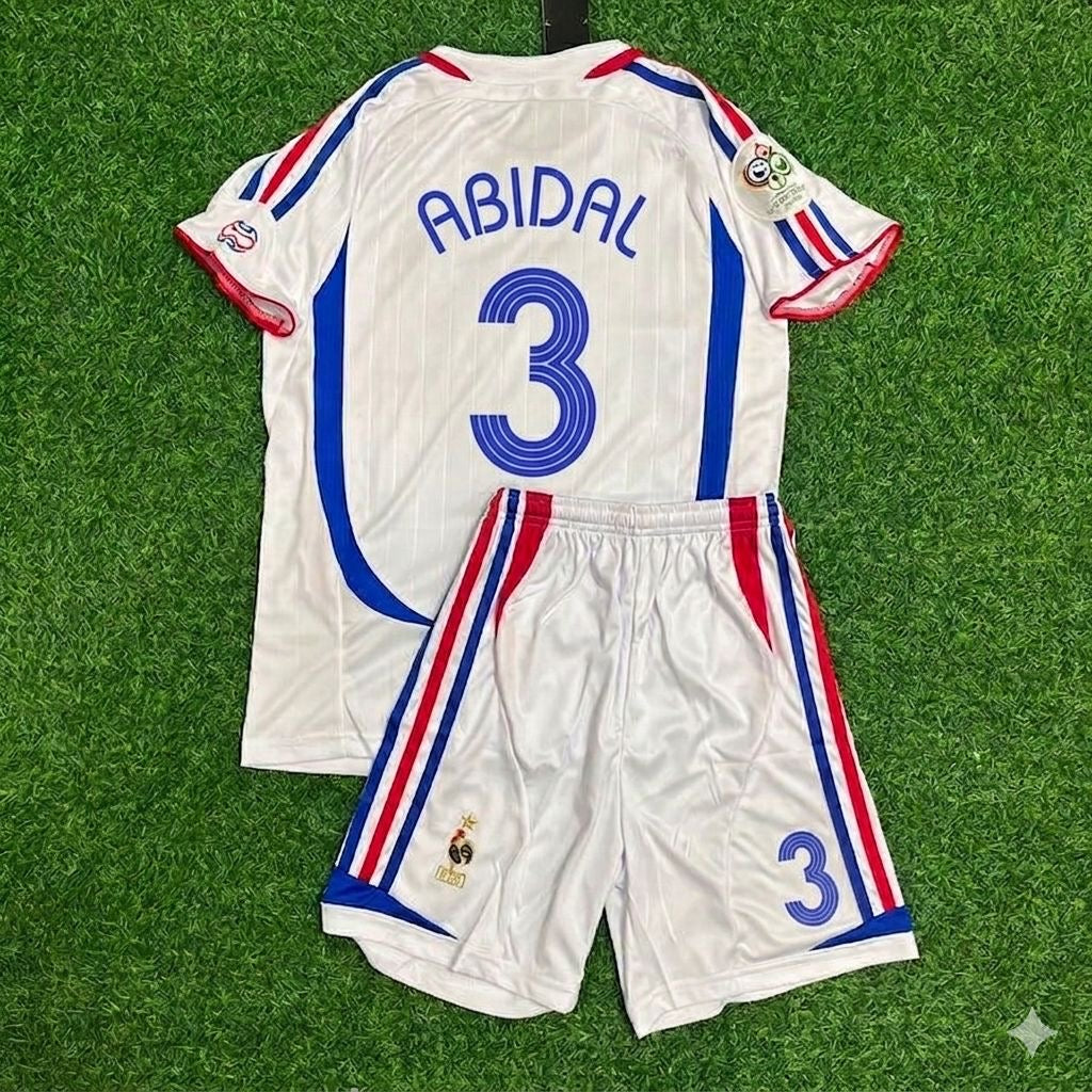 Éric Abidal #3 France 2006 World Cup Retro Kids Kit – | KinderTrikot Maillot Enfant Soccer Shirt