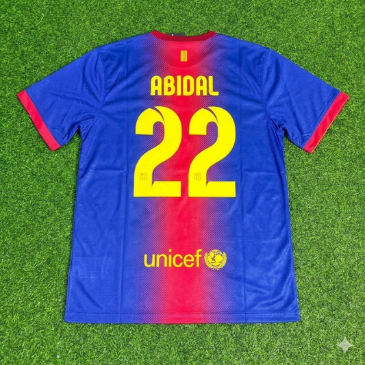 Eric Abidal Barcelona 2012/2013 Retro Home Football Jersey