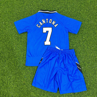 Eric Cantona Manchester United 1996/1997 Blaues Retro-Fußballtrikot