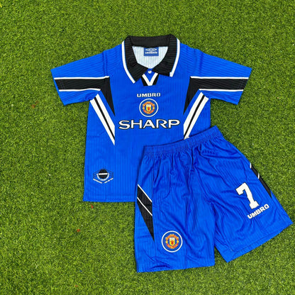 Eric Cantona Manchester United 1996/1997 Blaues Retro-Fußballtrikot
